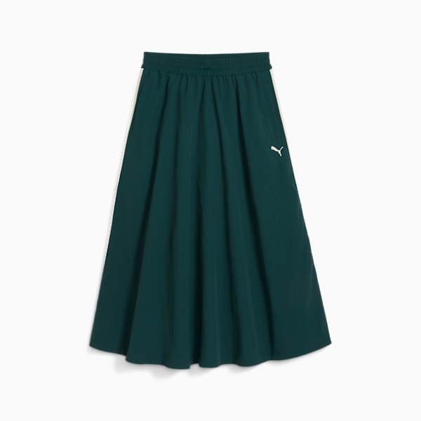 T7 Woven Midi Skirt Women, Green Terrain, extralarge