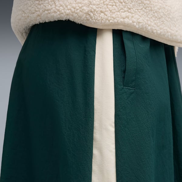 T7 Woven Midi Skirt Women, Green Terrain, extralarge