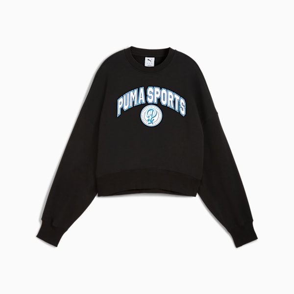 Sports Legacy II Women’s Oversized Crew Sweatshirt, PUMA Black, extralarge-IND