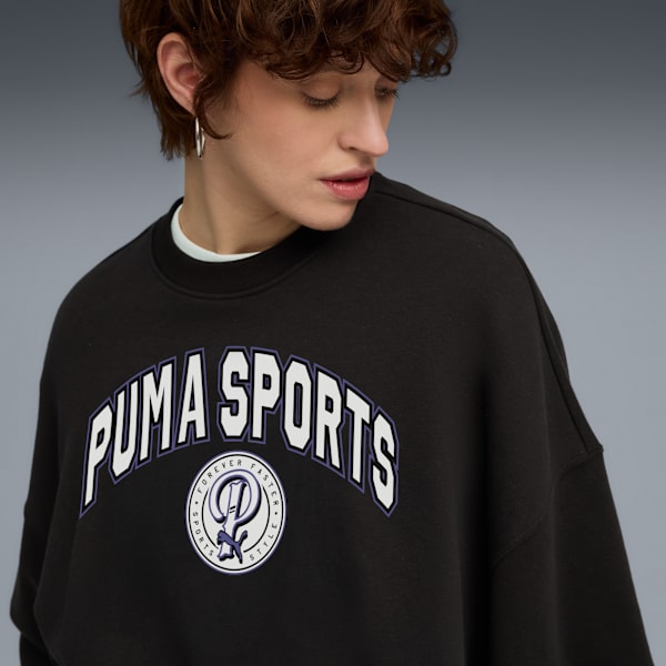 Sports Legacy II Women’s Oversized Crew Sweatshirt, PUMA Black, extralarge-IND