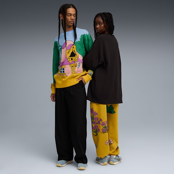 FENTY x PUMA x SMURFS Knit Crew Sweat Unisex, Day Dream, extralarge