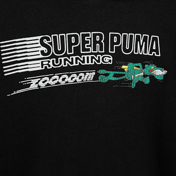 SUPER PUMA Kids' Relaxed Fit Graphic Hoodie, PUMA Black, extralarge-IND
