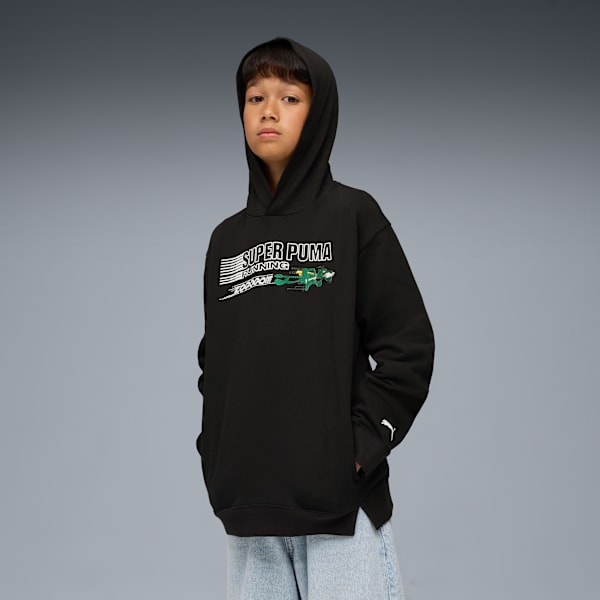 SUPER PUMA Relaxed Hoodie Youth, PUMA Black, extralarge