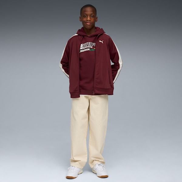 SUPER PUMA Kids' Relaxed Fit Graphic Hoodie, Ruby Shimmer, extralarge-IND