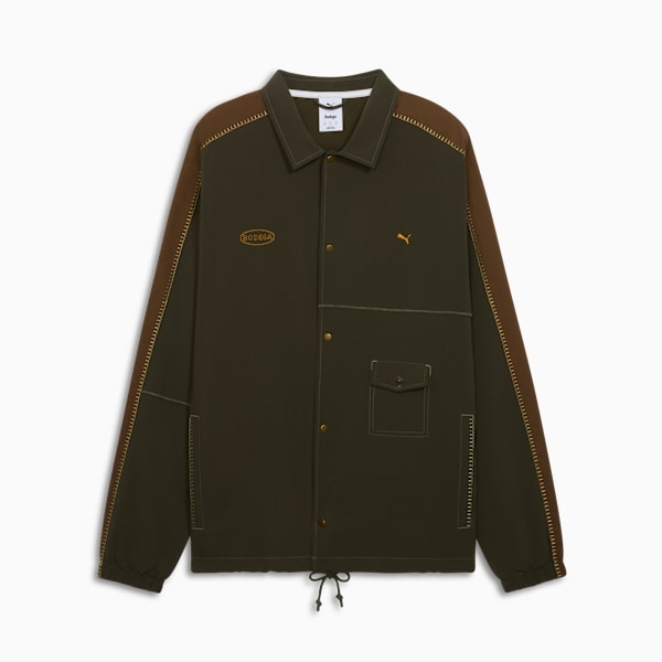 PUMA x BODEGA T7 Men's Coach's Jacket, Dark Olive, extralarge