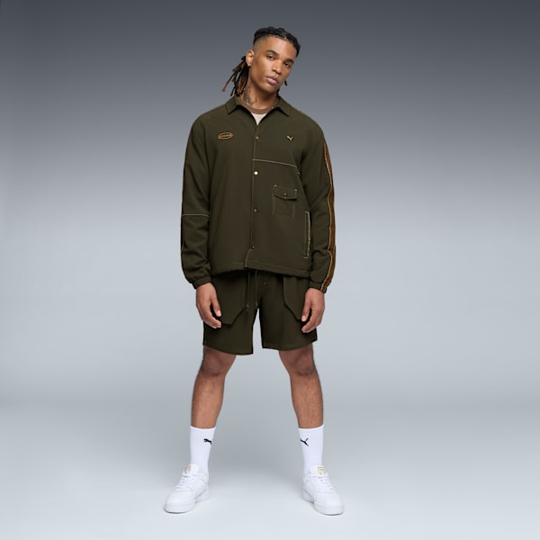 PUMA x BODEGA T7 Men's Coach's Jacket, Dark Olive, extralarge