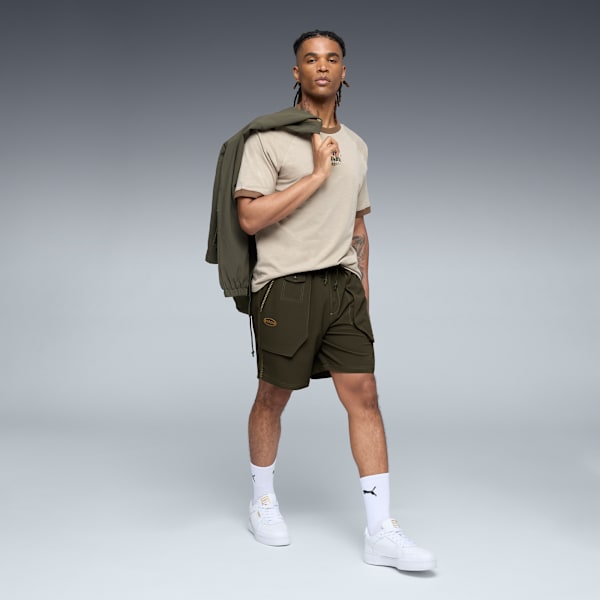PUMA x BODEGA Men's Shorts, Dark Olive, extralarge