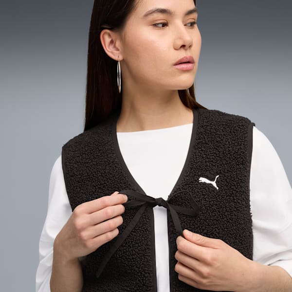 PUMA Wardrobe Essentials Women's Fleece Vest, PUMA Black, extralarge