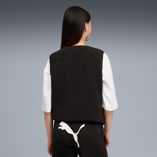 PUMA Wardrobe Essentials Women's Fleece Vest, PUMA Black, extralarge