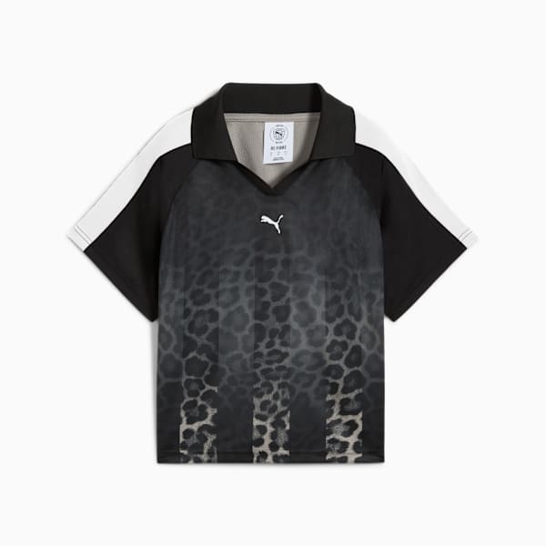 LEO LUXE Football Jersey Women, PUMA Black-AOP, extralarge