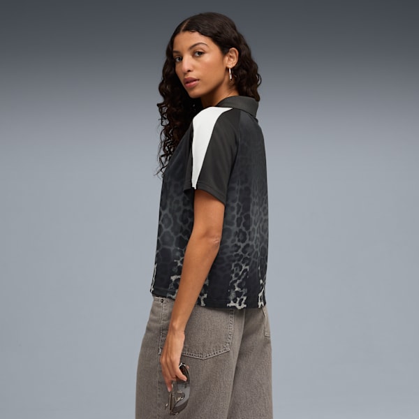 LEO LUXE Football Jersey Women, PUMA Black-AOP, extralarge