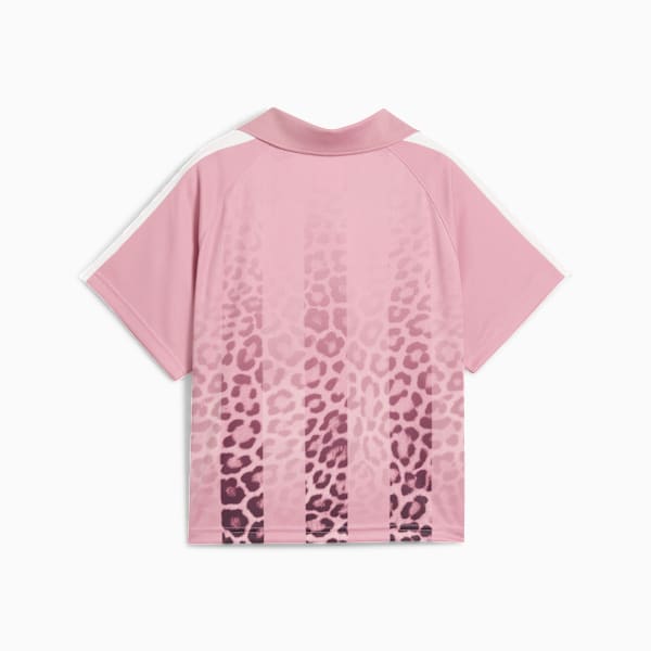 LEO LUXE Football Jersey Women, Poised Pink-AOP, extralarge