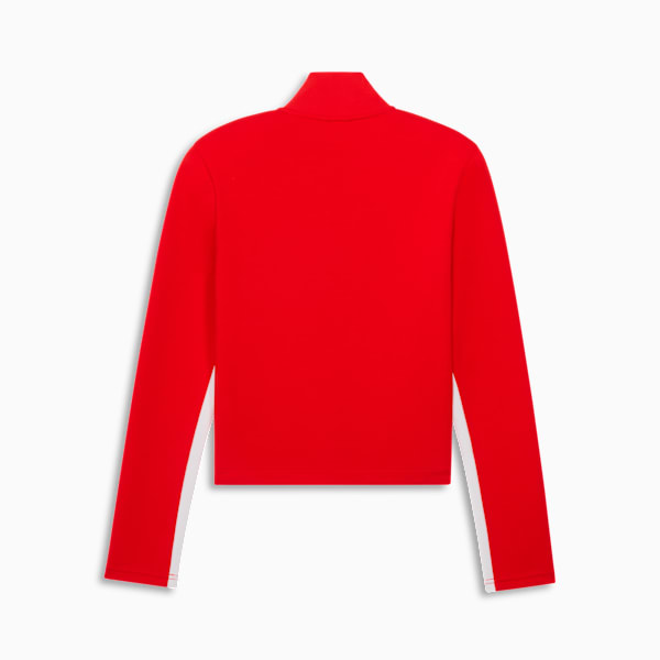 T7 Slim Short Track Jacket Women, For All Time Red-PUMA White, extralarge