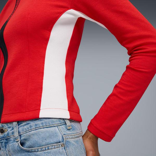 T7 Women's Short Track Jacket, For All Time Red-PUMA White, extralarge