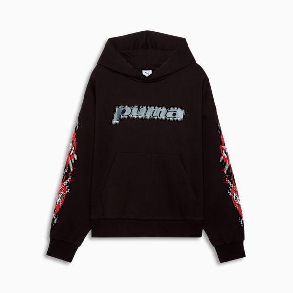 PUMATECH-X Boxy Hoodie FL Men, PUMA Black, extralarge