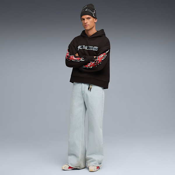 PUMATECH-X Boxy Hoodie FL Men, PUMA Black, extralarge