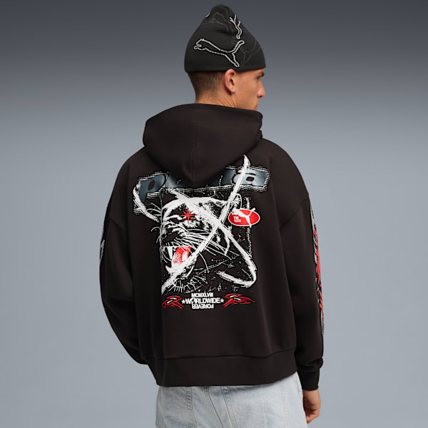 PUMATECH-X Boxy Hoodie FL Men, PUMA Black, extralarge