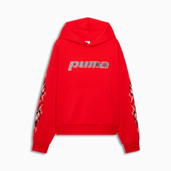 PUMATECH Boxy Fleece Hoodie Men, For All Time Red, extralarge