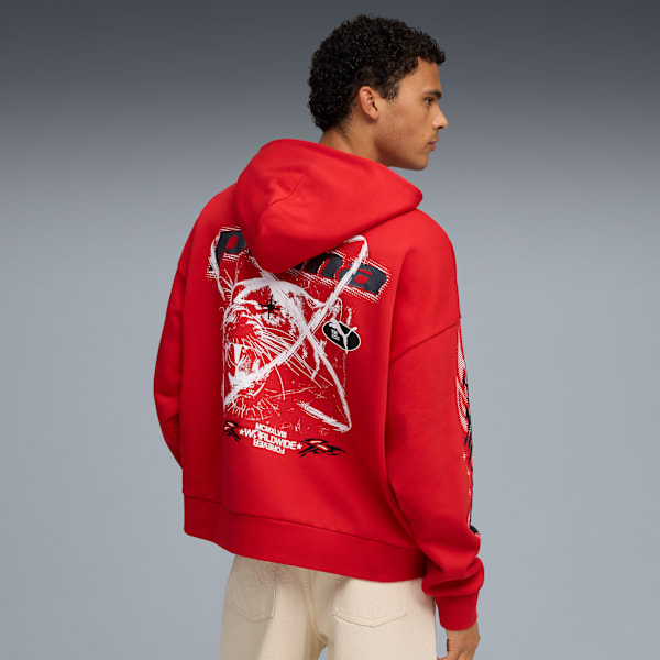 PUMATECH Boxy Fleece Hoodie Men, For All Time Red, extralarge