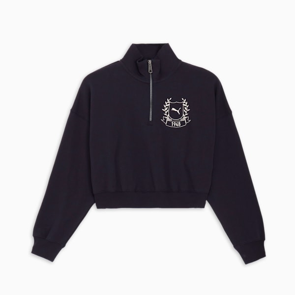 ウィメンズ ワードローブ ESS＋ ハーフジップ スウェット, New Navy, extralarge-JPN