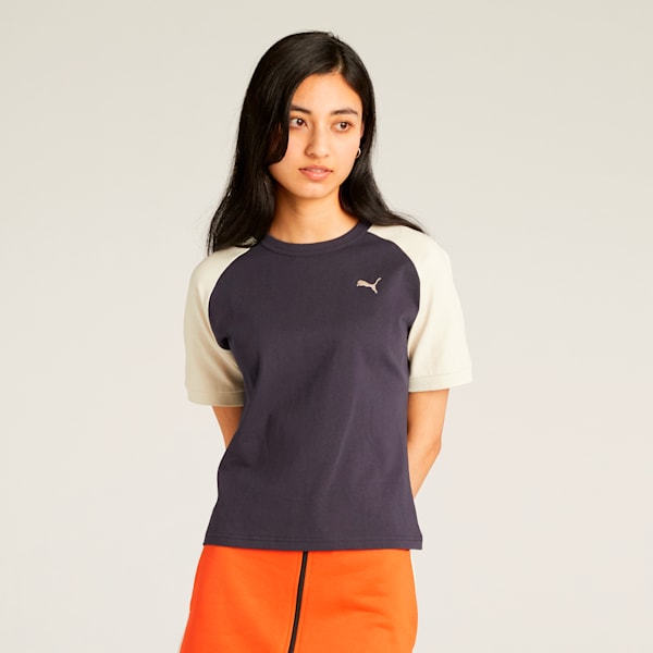 ウィメンズ ワードローブ ESS＋ 半袖 Tシャツ, New Navy, extralarge-JPN
