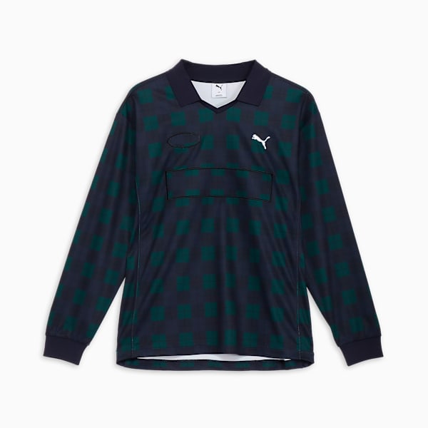 メンズ ワードローブ ESS＋ フットボール チェック 半袖 シャツ, New Navy, extralarge-JPN