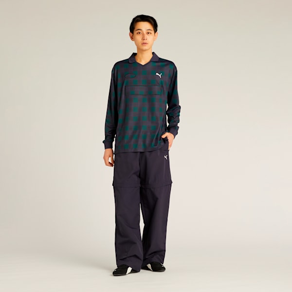 メンズ ワードローブ ESS＋ フットボール チェック 半袖 シャツ, New Navy, extralarge-JPN