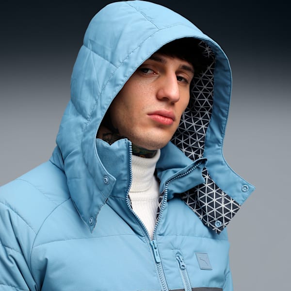 Wardrobe Essentials PWRWarm Men's Jacket, Cool Blue-Dusky Gray, extralarge-IND