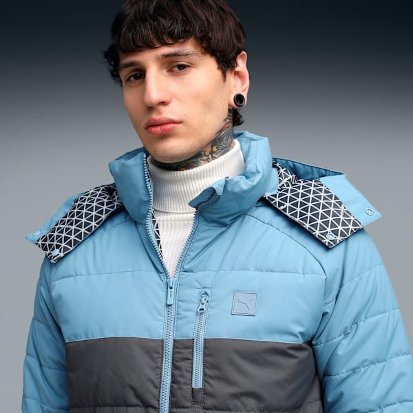 Wardrobe Essentials PWRWarm Men's Jacket, Cool Blue-Dusky Gray, extralarge-IND