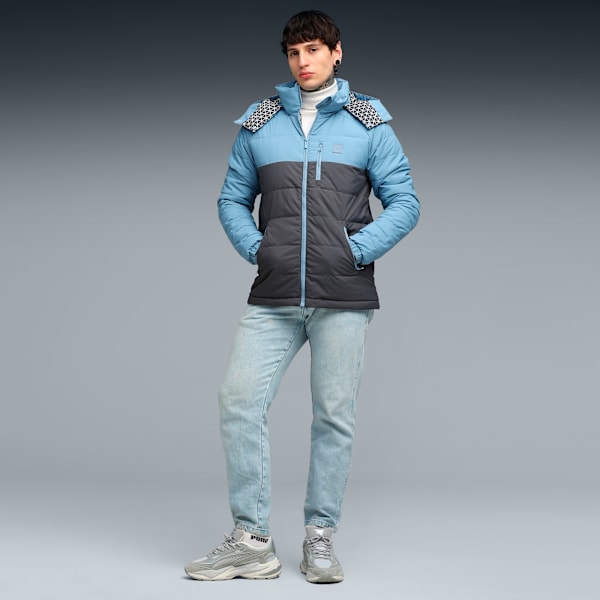 Wardrobe Essentials PWRWarm Men's Jacket, Cool Blue-Dusky Gray, extralarge-IND