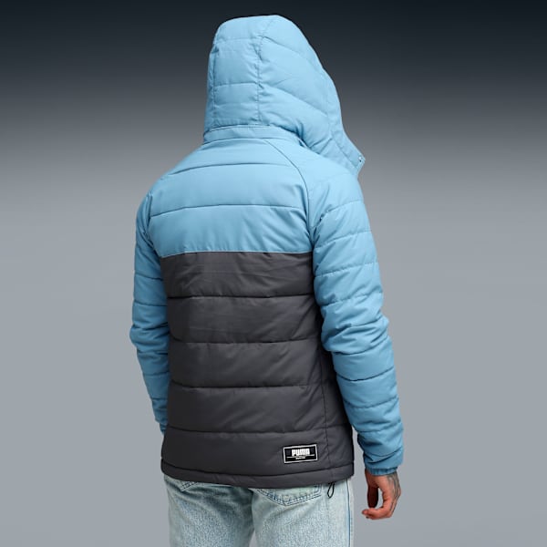 Wardrobe Essentials PWRWarm Men's Jacket, Cool Blue-Dusky Gray, extralarge-IND