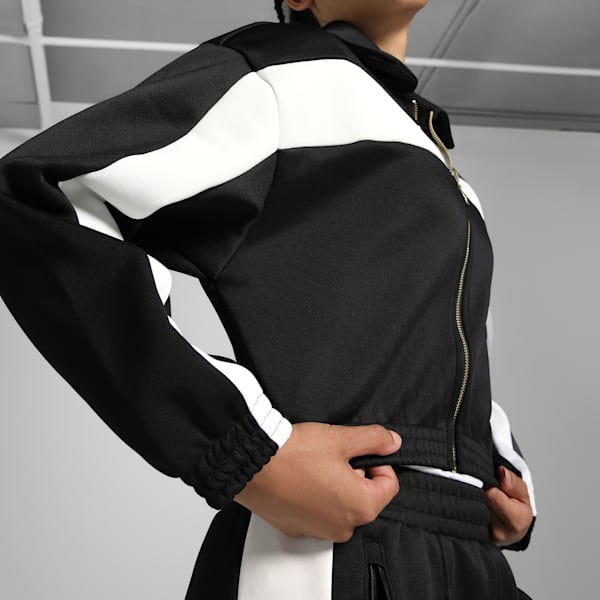Women's Relaxed Fit Cropped Track Jacket, PUMA Black, extralarge-IND