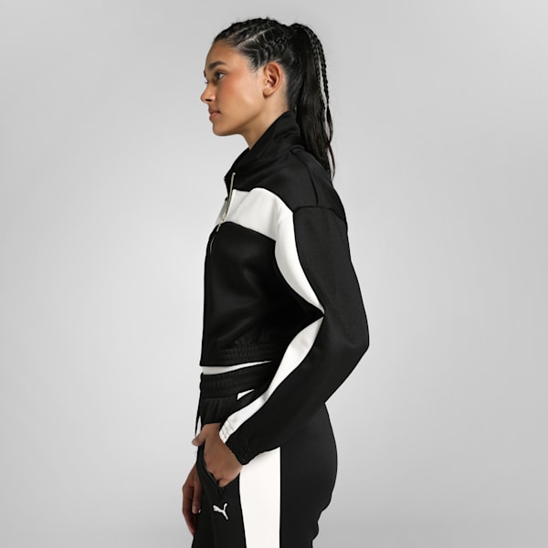 Women's Relaxed Fit Cropped Track Jacket, PUMA Black, extralarge-IND