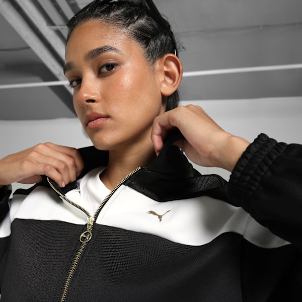 PUMA Women's Relaxed Crop Track Jacket, PUMA Black, extralarge-IND