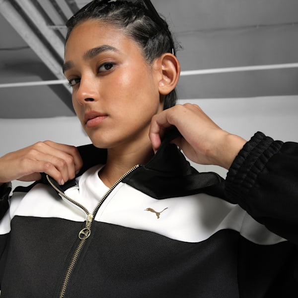 Women's Relaxed Fit Cropped Track Jacket, PUMA Black, extralarge-IND