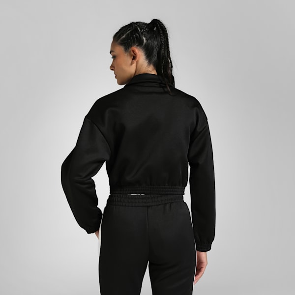 Women's Relaxed Fit Cropped Track Jacket, PUMA Black, extralarge-IND