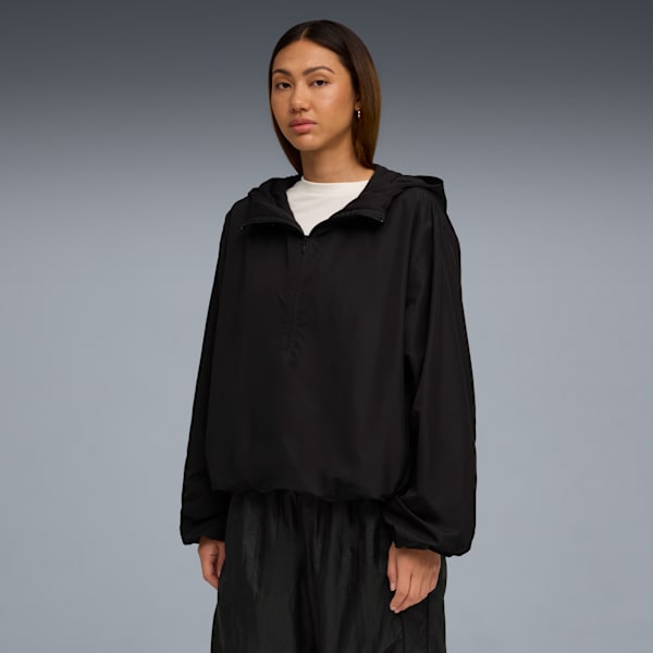 PUMA x ROSÉ Women's Oversized Half-Zip Jacket, PUMA Black, extralarge-IND