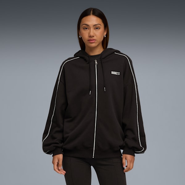 PUMA x ROSÉ Women's T7 Hoodie, PUMA Black, extralarge-IND