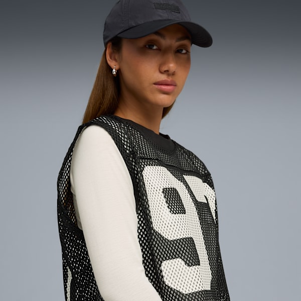 PUMA X ROSÉ Relaxed Mesh Top, PUMA Black, extralarge