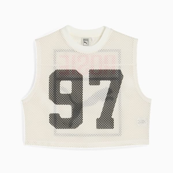 PUMA x ROSÉ Relaxed Mesh Top Women, Warm White, extralarge