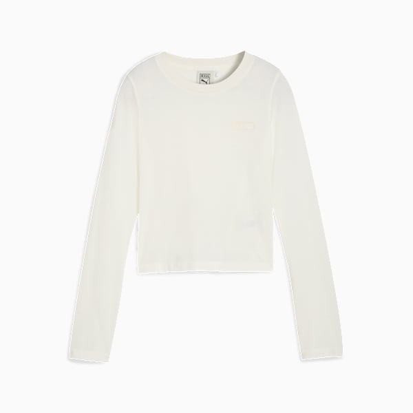 PUMA x ROSÉ Women's Long Sleeve Tee, Warm White, extralarge-IND
