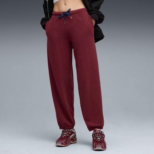 Wardrobe Essentials NYC Sweatpants Women, Ruby Shimmer, extralarge