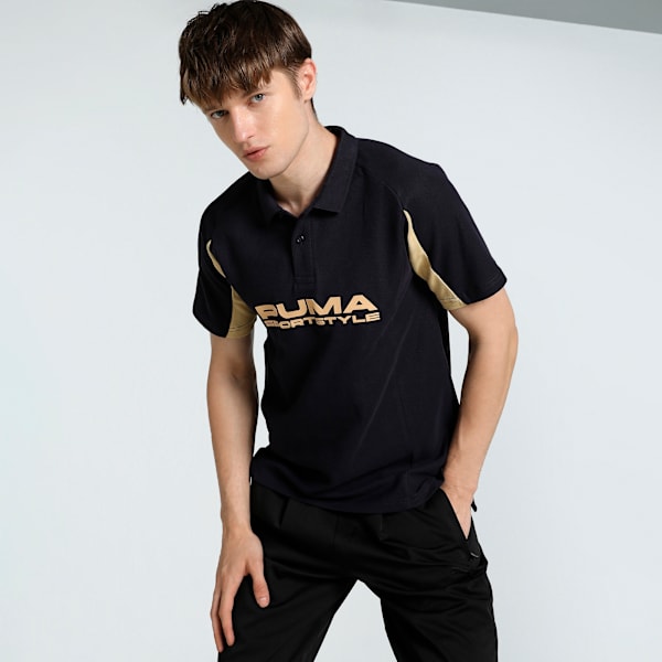 Wardrobe Essentials Men's Colorblock Polo, New Navy, extralarge-IND