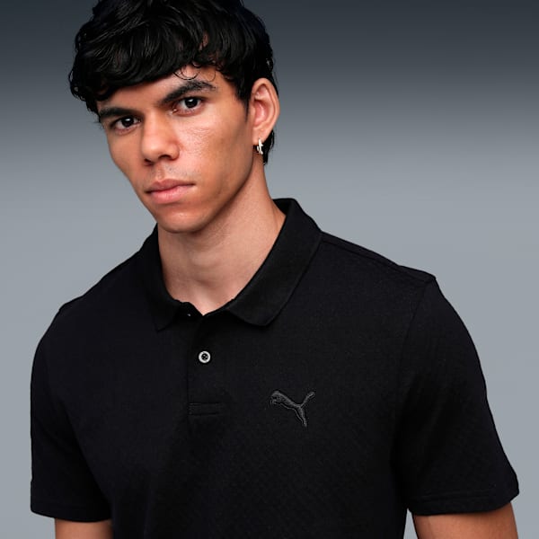 Premium Essentials Men's Jacquard Polo T-shirt, PUMA Black, extralarge-IND