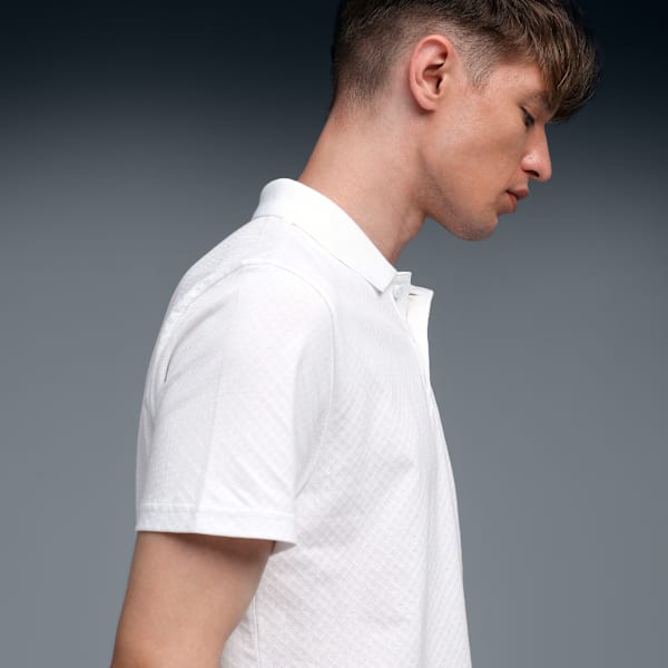 Premium Essentials Men's Slim Fit Jacquard Polo, PUMA White, extralarge-IND