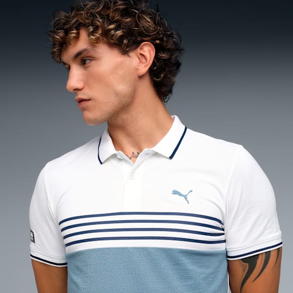 Wardrobe Essentials Men's Colorblock Polo, Cool Blue, extralarge-IND