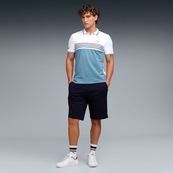 Wardrobe Essentials Men's Colorblock Polo, Cool Blue, extralarge-IND