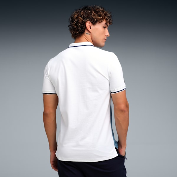 Wardrobe Essentials Men's Colorblock Polo, Cool Blue, extralarge-IND
