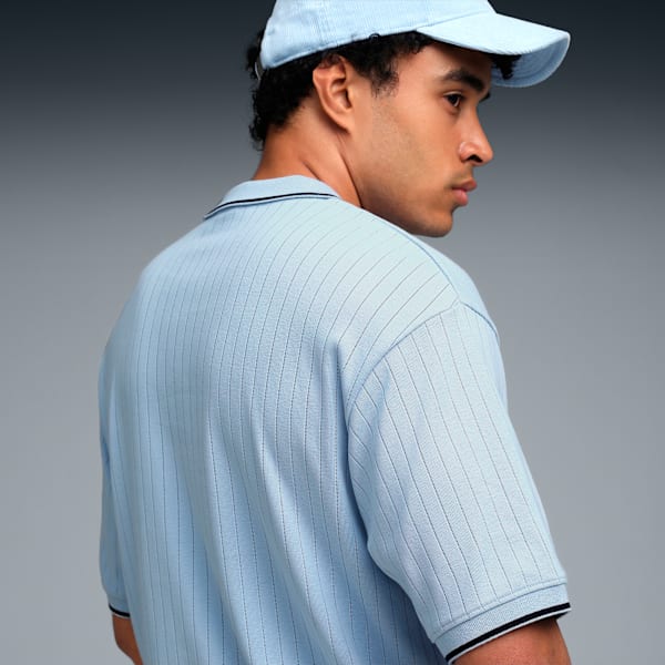 Premium Essentials Men's Boxy Fit Jacquard Rib Polo, Haute Tropic, extralarge-IND