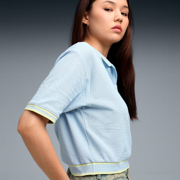 Wardrobe Essentials Women's Boxy Polo T-shirt, Haute Tropic, extralarge-IND